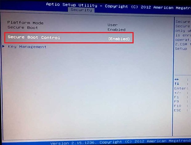 BIOS Secure Boot Control jpg