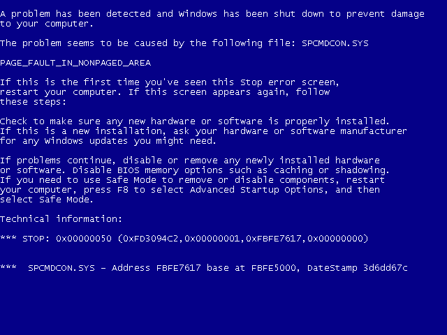 Old Windows BSOD png