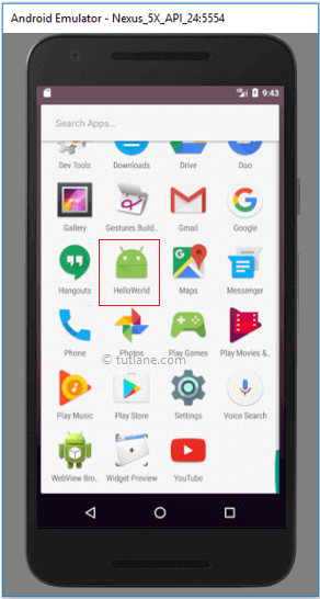 android hello world app in home screen list of apps png