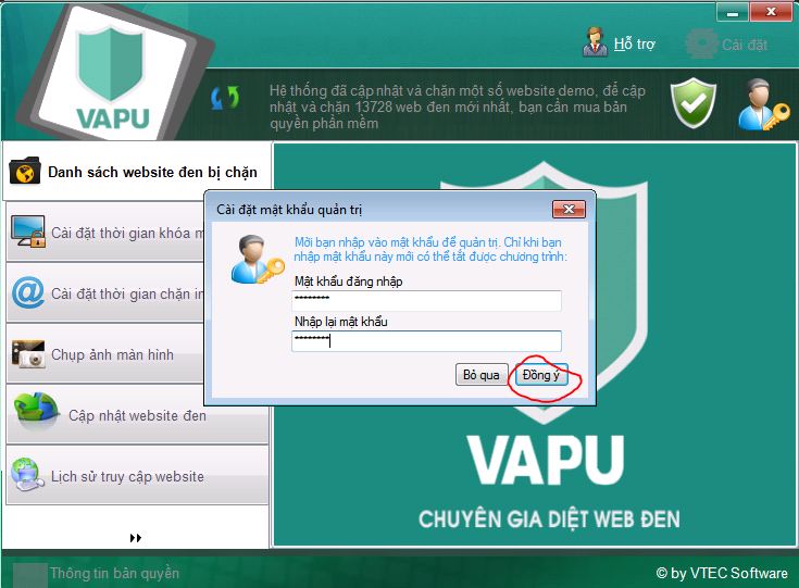 Download VAPU: Phần mềm chặn trang web miễn phí