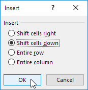 shift cells down png
