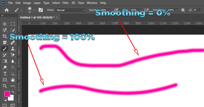 smoothing brush trong photoshop jpg