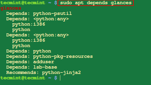 Check Dependencies of Package png