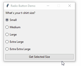 Tkinter Radiobutton Demo gif