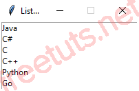 Tkinter Listbox png