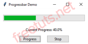 Tkinter Progressbar determinate example 300x151 png