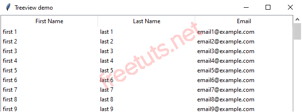 Tkinter Treeview Tabular Data png