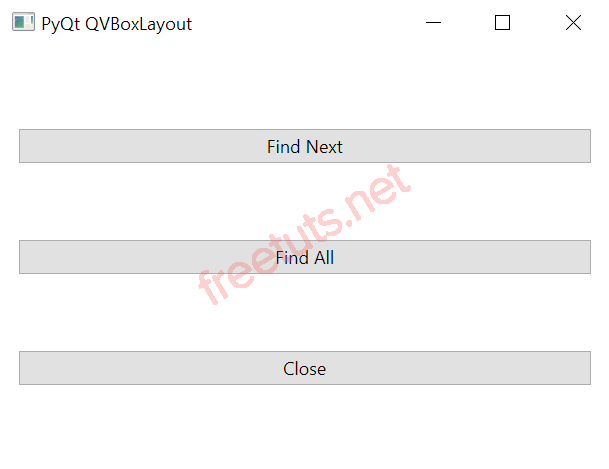 PyQt QVBoxLayout Vertical Spaces png