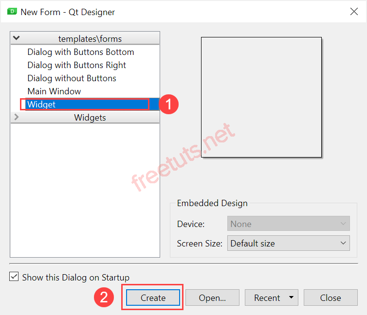 Qt Designer Create a Widget png
