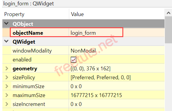 Qt Designer Widget Properties png